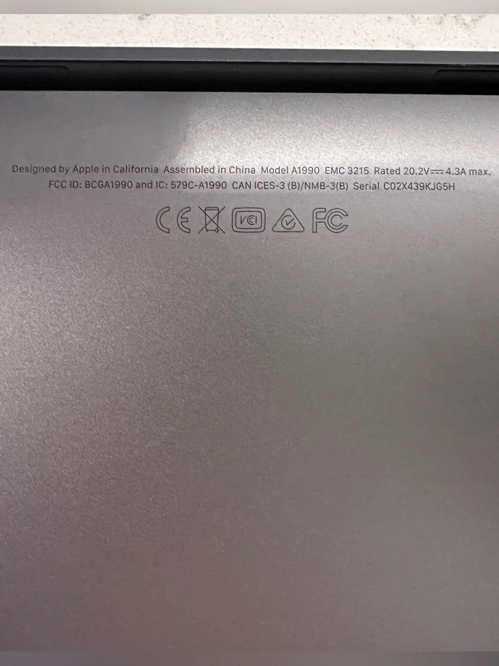 15 inch MacBook Pro 2018